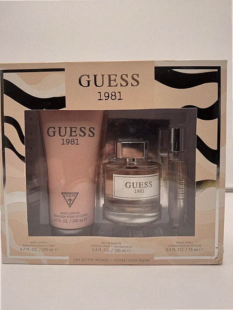 GUESS 1981 Women Perfume Gift Set Eau de Toilette Body Lotion Travel Spray
