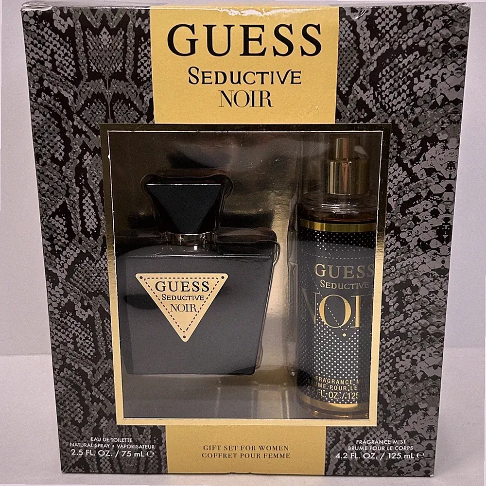 Guess Seductive Noir Women 2 Pc Gift Set 2.5oz EDT Spray 4.2oz Fragrance Mist